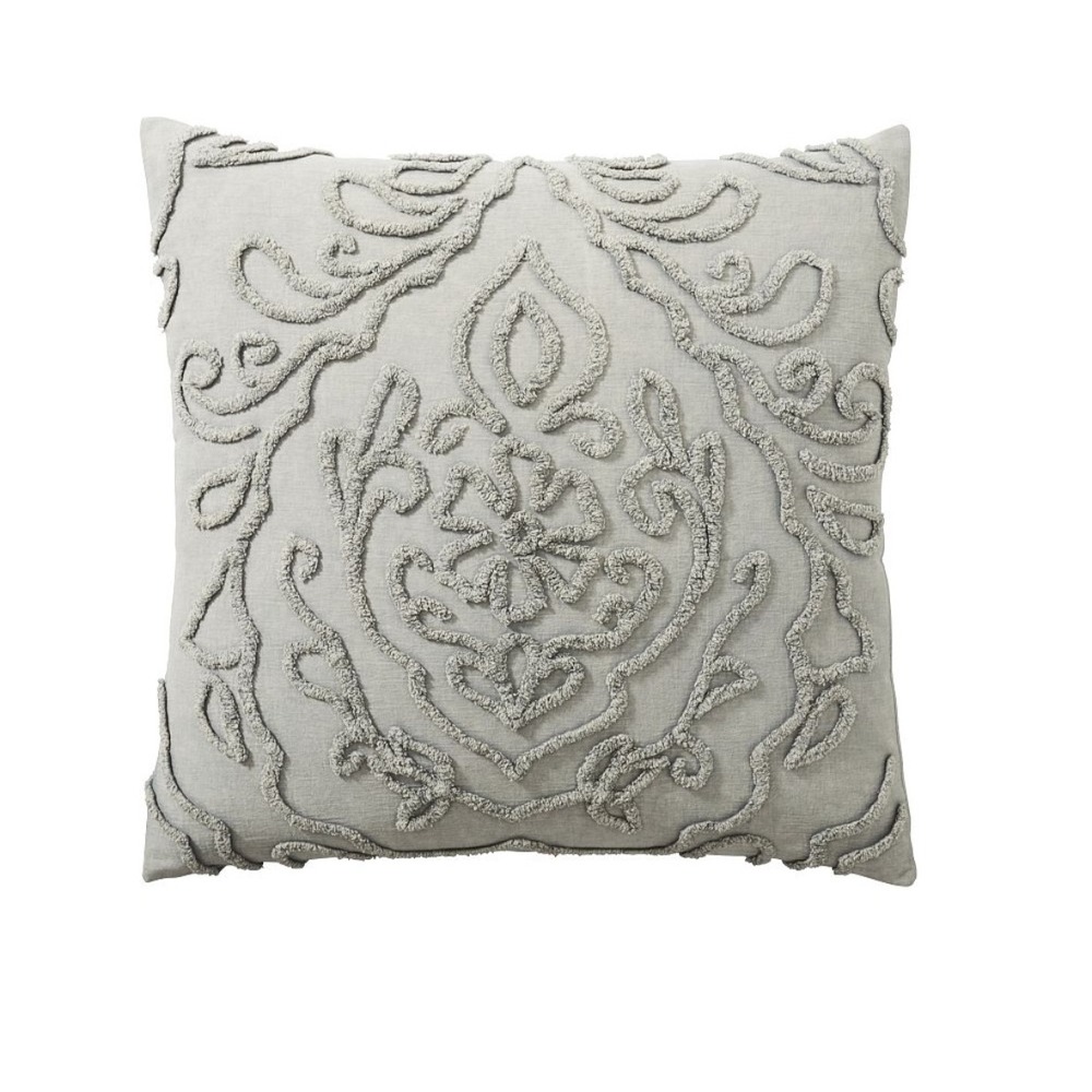 Pottery Barn Renee Tufted Comforter Euro Sham‎ Gray Chenille Damask